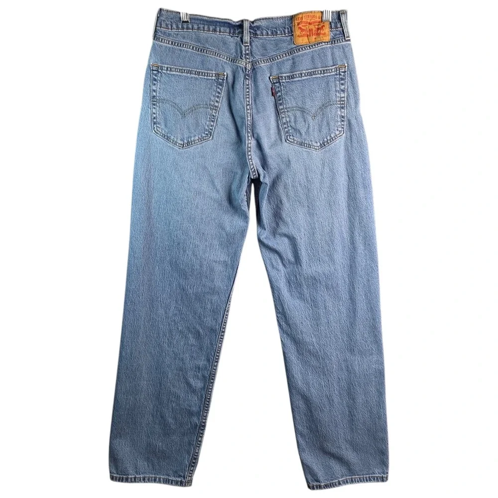 Levis 550 Relaxed Fit Tapered Leg Light Wash Blue Jeans Mens 31x32